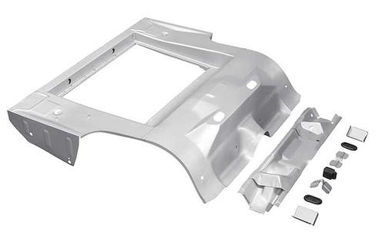 11220E Trunk Floor Panel 1964-70 Mustang; Complete; Convertible; Weld-Thru Coating