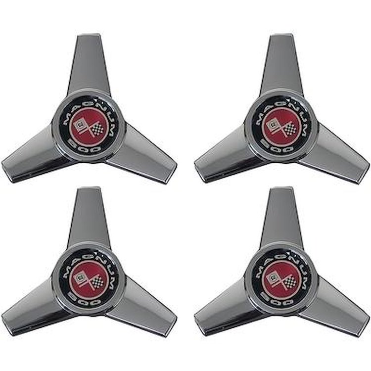 1130-18 Wheel Spinner Set; 1969-73 Mustang, 1969-76 Dodge, Plymouth; For Magnum 500 Wheels; Fits 2-1/8" Center Hole; Set of 4