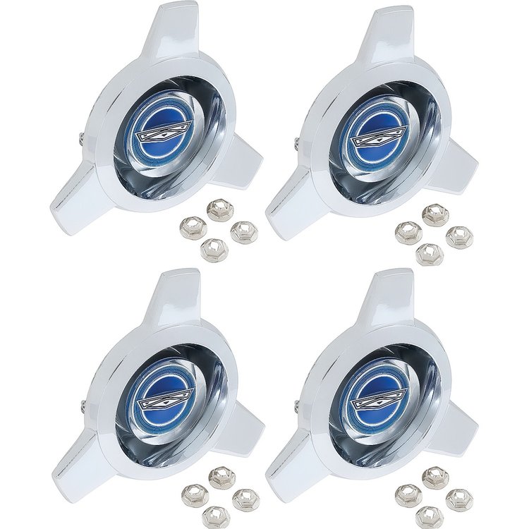 1130-4S 1965-66 Deluxe Blue Wire Wheel Spinner Set