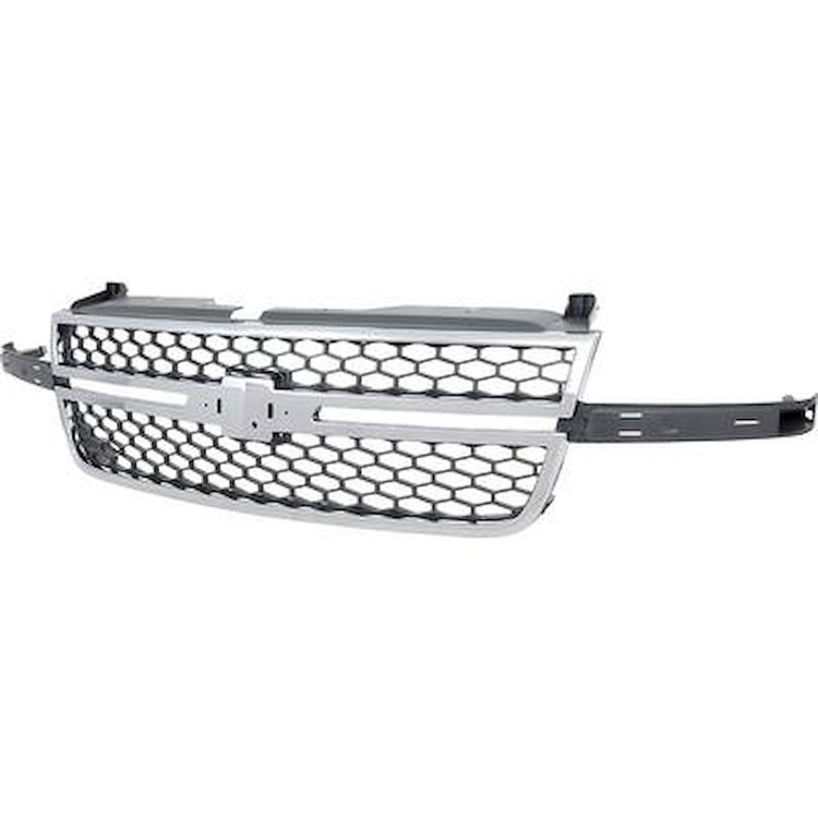 12335956 Grille Assembly for 2005 Chevrolet Silverado [Honeycomb Style, Chrome/Gray]