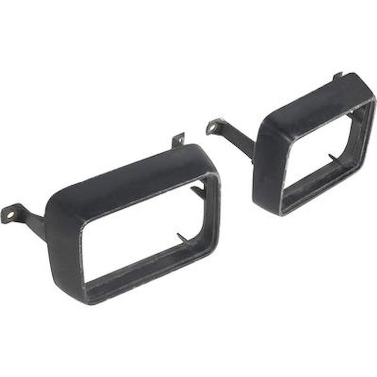 13210E 1975-78 Ford Mustang II; Park Lamp Bezel Set; Die-Cast; Black; Paintable; LH and RH
