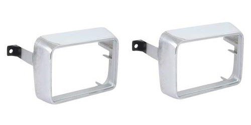 13210F 1975-78 Ford Mustang II; Park Lamp Bezel Set; Die-Cast Chrome; LH and RH