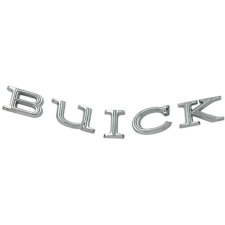 1365450 1964-65 Buick All Models (Except Riviera), Hood Emblem Letter Set, BUICK Nameplate