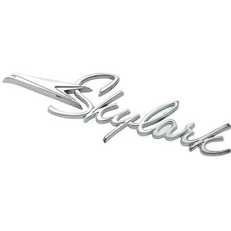 1376304 1966 Buick Skylark, Dash Emblem, Skylark Script w/ Long Bird Logo