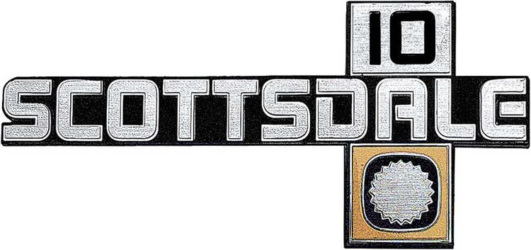 14026445 Front Fender Emblem 1981-87 Chevrolet Truck; Scottsdale 10; Each; GM Licensed