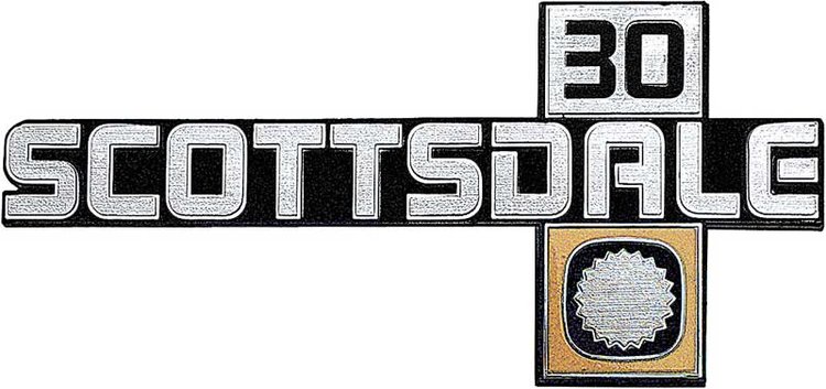14026447 Front Fender Emblem 1981-87 Chevrolet Truck; Scottsdale 30; Each; GM Licensed