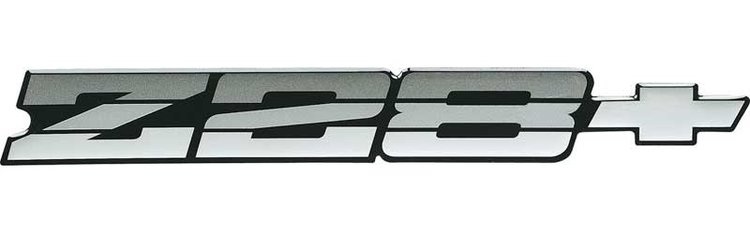 14065280 Rear Panel Emblem 1983-84 Camaro Z28; Tri-Color Charcoal