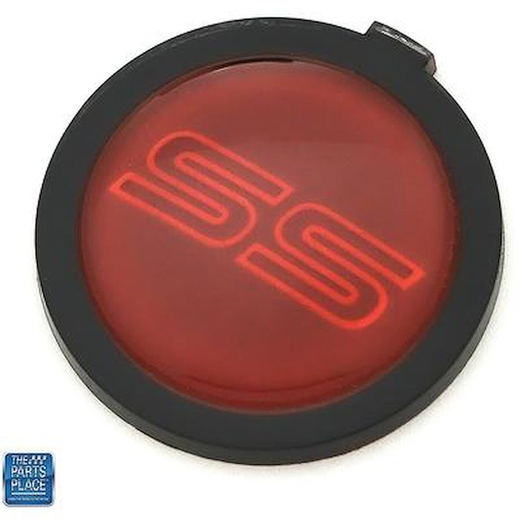 14080697 1970-88 Various GM Vehicles, Horn Cap Emblem, Red/Orange S.S. GM# 14080697