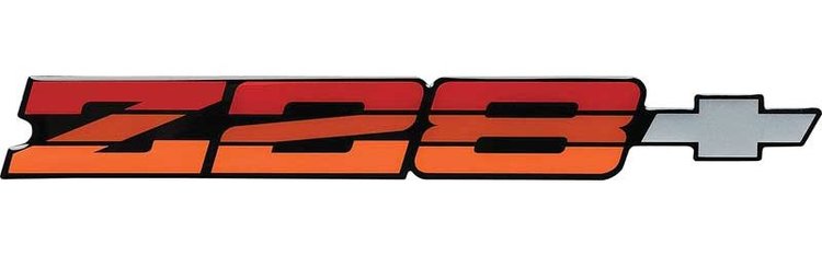 14083669 Rear Panel Emblem 1985-86 Camaro Z28; Tri-Color Red