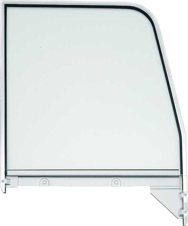 14134 Clear Door Glass Assembly; 1955-1959 Chevrolet, GMC Truck; Chrome Frame, Setting Channel; RH