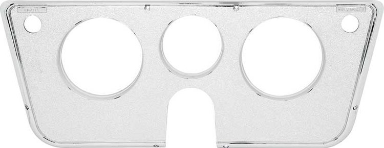 14172 1969-72 Chevy, GMC Pickup, Blazer, Jimmy, Suburban, Dash Gauge Bezel, Chrome Face, 3 Gauge, For Warning Lights