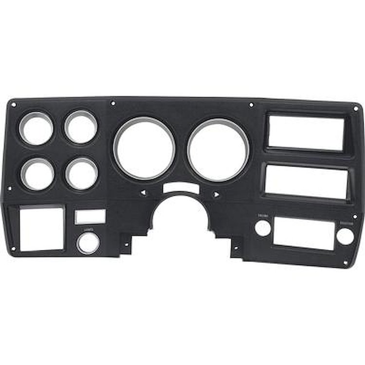 14229 1975-77 Chevy, GMC Pickup, Blazer, Jimmy, Suburban, Dash Gauge Bezel, w/ AC, Black/Silver