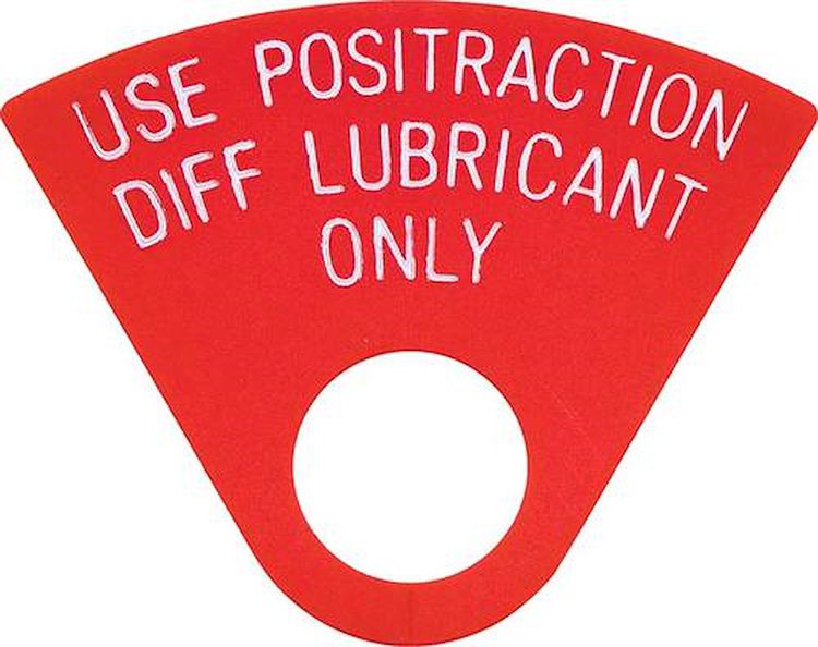 14406 1964-72 GM, Rear End Positraction Tag, Red, 3/4"