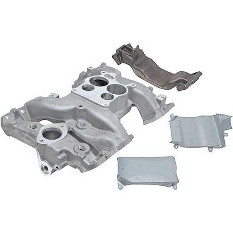 14426 1971 Pontiac Firebird, Trans Am H/O , Aluminum Intake Manifold Set, w/Crossover & Heat Shield