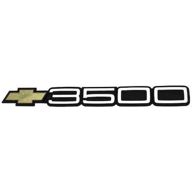 15114049 1988-99 Chevrolet GMT400 Series C/K Truck, SUV, 3500 Door Emblem, Adhesive Backed, For Models w/out Body Side Molding