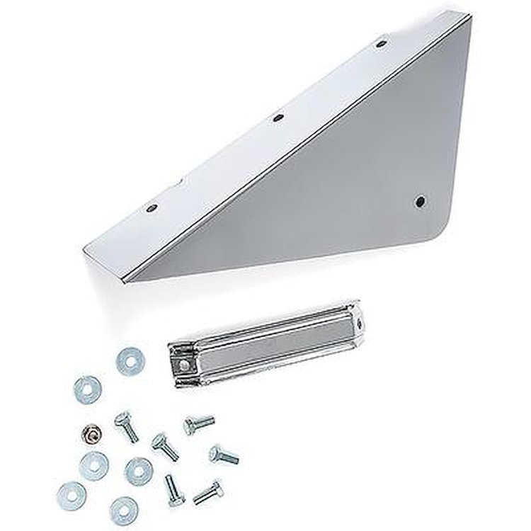 153147 1960-66 Chevrolet, GMC Truck, Cab Corner Mud Guard, Gravel Guard, Chrome, LH, Driver Side