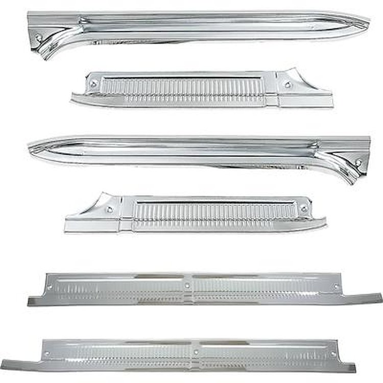 153307 1973-89 Chevy, GMC Crew Cab, Suburban, Front & Rear Door Sill Plate Set, LH & RH, 6 Piece Set