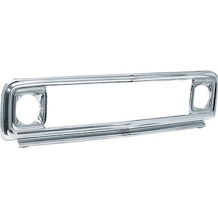 153393 1971-72 Chevy Pickup, Suburban, Blazer, Outer Grill Surround & Headlight Bezel Set, Stamped Steel, Chrome Finish