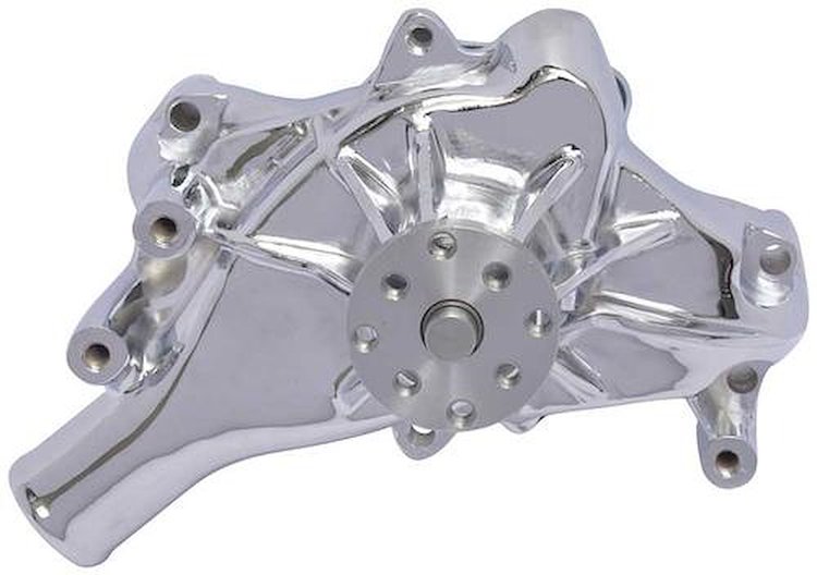 153655C Long Water Pump 1969-86 Chevrolet; Small Block; Chrome Plated Aluminum