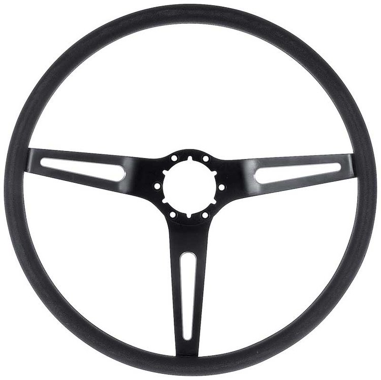 153797 Comfort Grip  3-Spoke Steering Wheel for 1969-1972 Chevy Camaro, Chevelle, Impala, Nova, Truck [Black Spokes/Black Grip]