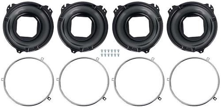 153930 Headlamp Mounting Set 1958-82 Chevy, Pontiac; Various Quad Headlamp Models; 3 Tab
