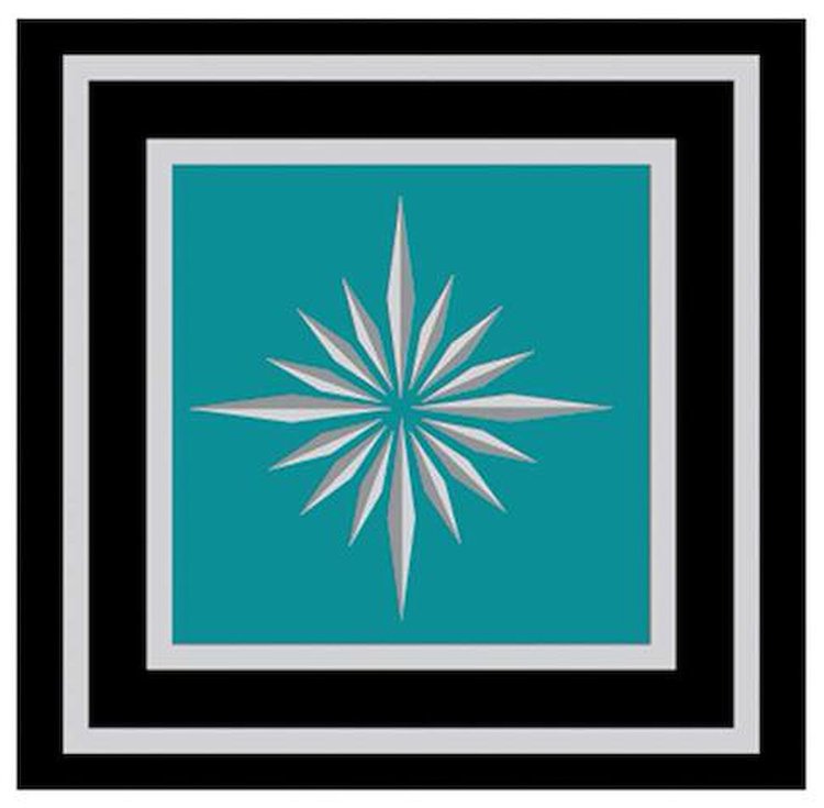 154660AQ 1964-67 GM; Seat Belt Emblem Set; Starburst; Standard; Aqua; Pair