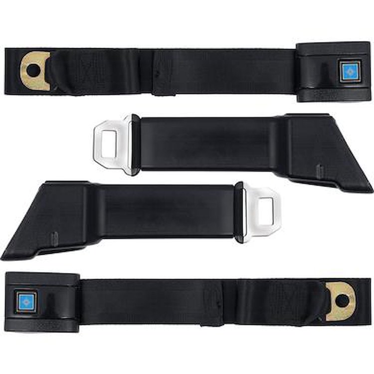 154677 Retractable Front Seat Belt Set for 1967-1972 Chevrolet, GMC Truck, SUV, Suburban [Black]