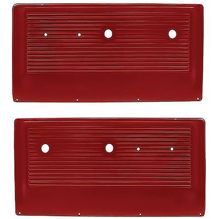 15472002 Interior Door Panels; 1967-71 Chevy, GMC Pickup, Blazer, Jimmy, Suburban; ABS; Red; RH & LH; Pair