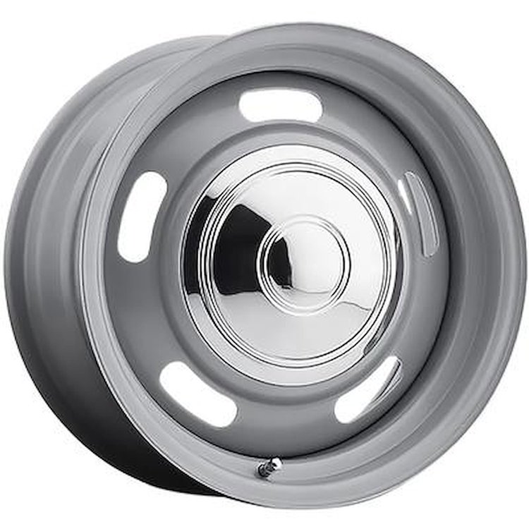 154731P 1968-81 Classic Rally Wheel; 15" x 7"; 5x4-3/4", 5x4.5" Dual Lug Pattern; Argent Silver