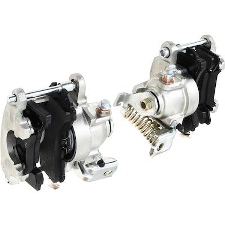 154896 1978-85 GM, Rear Caliper Set, Metric Style, w/ Emergency Brake, Loaded w/ Brake Pads