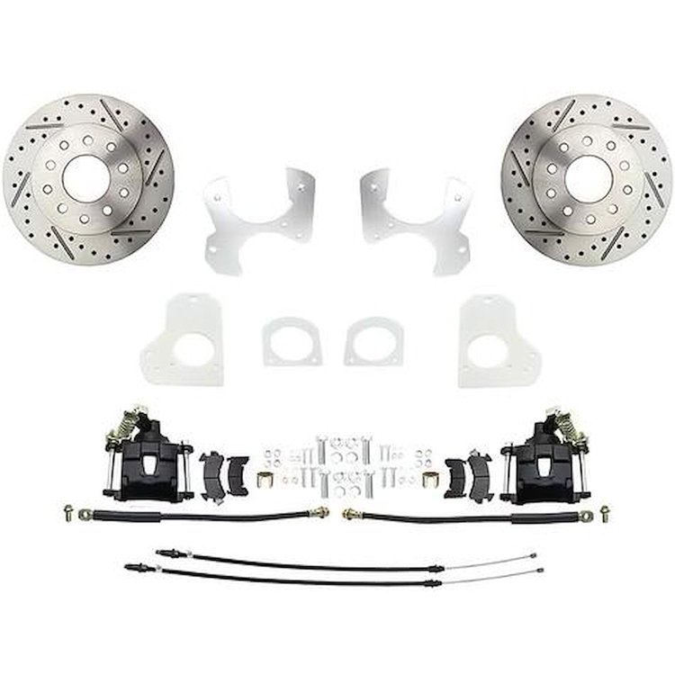 154966 1978-87 Regal, 1978-88 GM A, G-Body, Rear Disc Brake Kit, Drilled/Slotted Rotors, Black Calipers