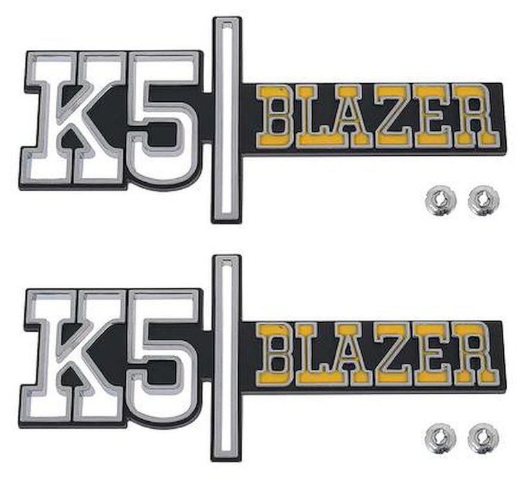 157510 Front Fender Emblem Set 1973-74 Chevy