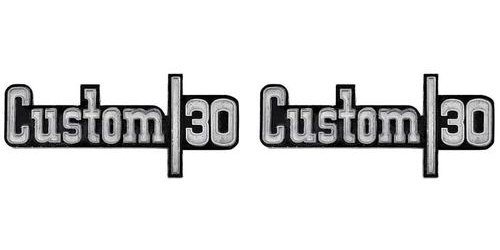 157519 1973-76, GM Truck, "CUSTOM 30", Front Fender Emblem, Pair
