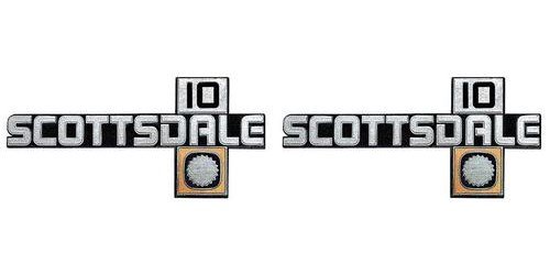 157538 1981-87 Chevrolet Truck "Scottsdale 10" Front Fender Emblem, Pair