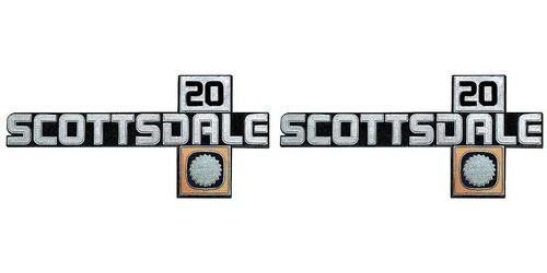 157539 1981-88 Chevrolet Truck "Scottsdale 20" Front Fender Emblem, Pair