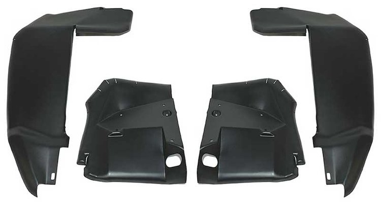 16102G Front Fender Splash Shields 1970 Mustang; 4 Piece Set