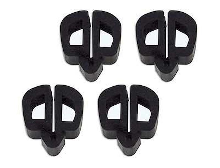 16758F4 1969-70 Ford Mustang; Hood Side Rubber Bumper Set; Push In Hood Bumper On Fender; Set of 4