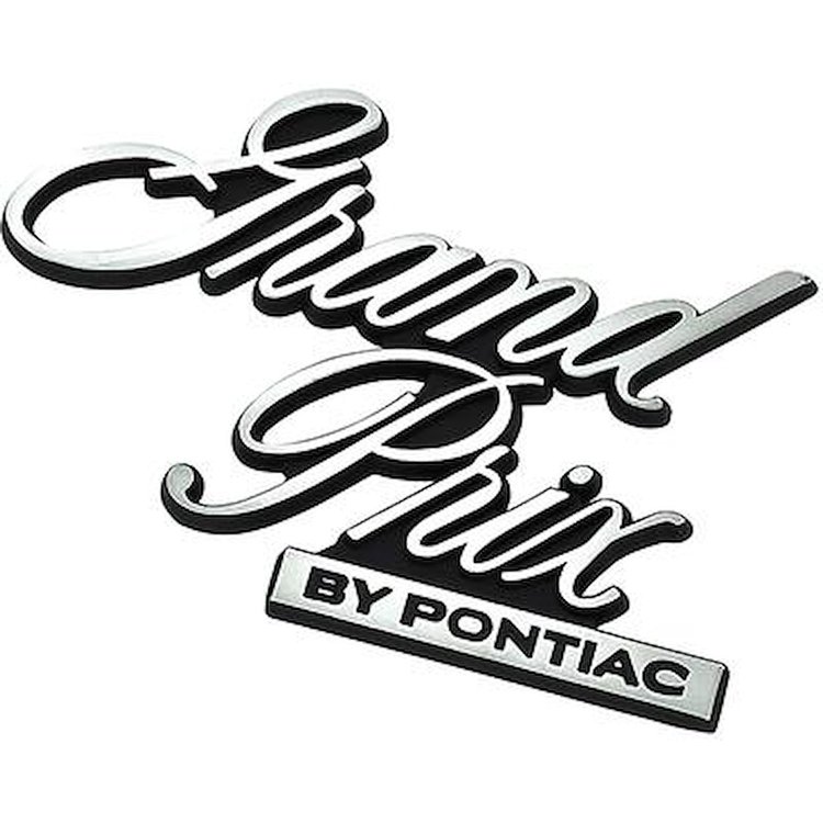1700916 1973-77 Pontiac Grand Prix, Trunk Emblem, Grand Prix by Pontiac Nameplate