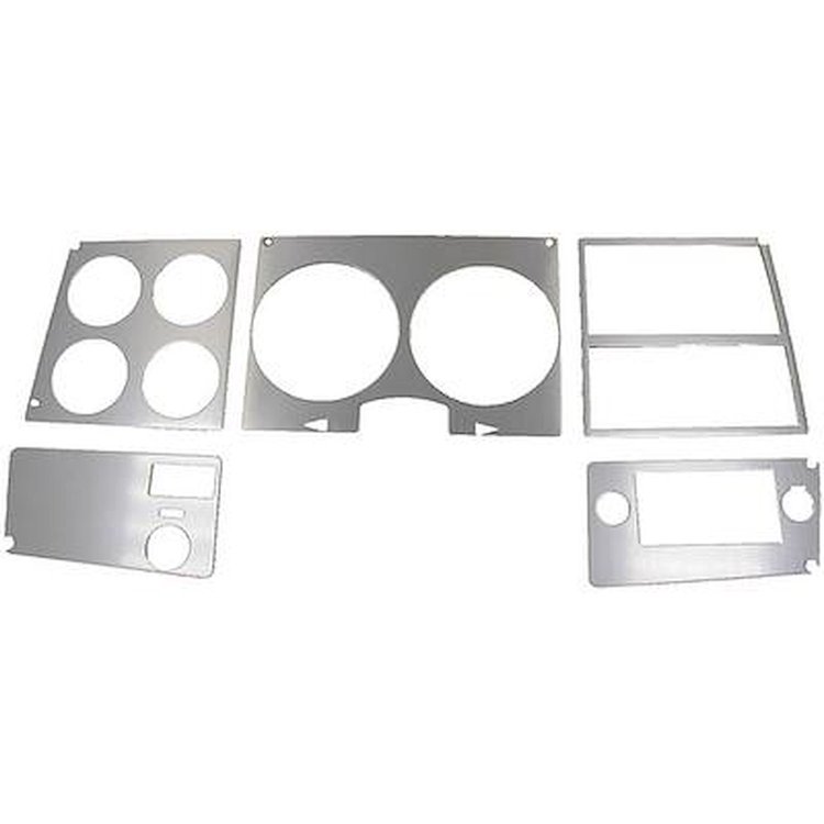 17132 1978-80 Chevy, GMC Pickup, Blazer, Jimmy, Suburban, Dash Bezel Insert Set, w/oAC, Brushed Aluminum, 5 Piece Set