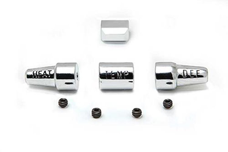 18519A Heater Control Knob Set-1964-66 Mustang-Chrome
