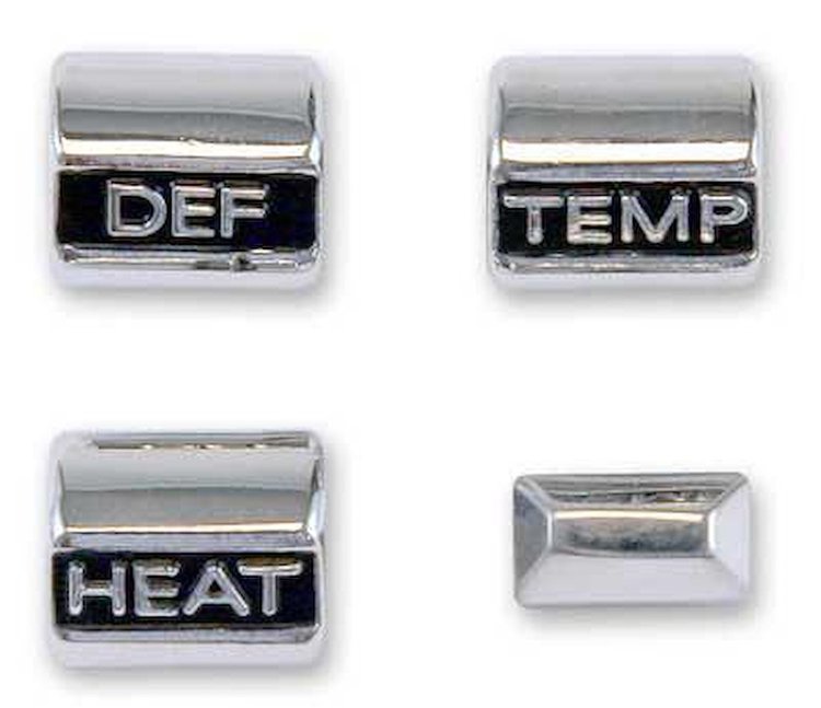 18519C 1967 Mustang; Heater Control Knob Set; Without AC; 4 Pieces