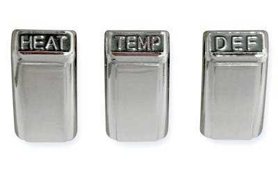 18519E 1968 Mustang, Heater Control Knob Set, w/out AC, 3 pieces