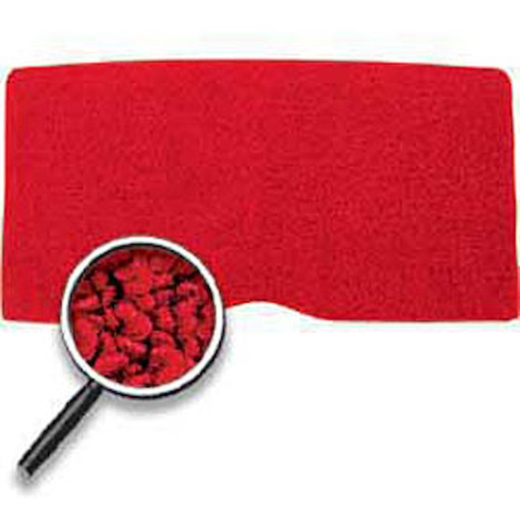 200002 1967-68 F-Body; Loop Fold Down Seat Back Carpet; Red