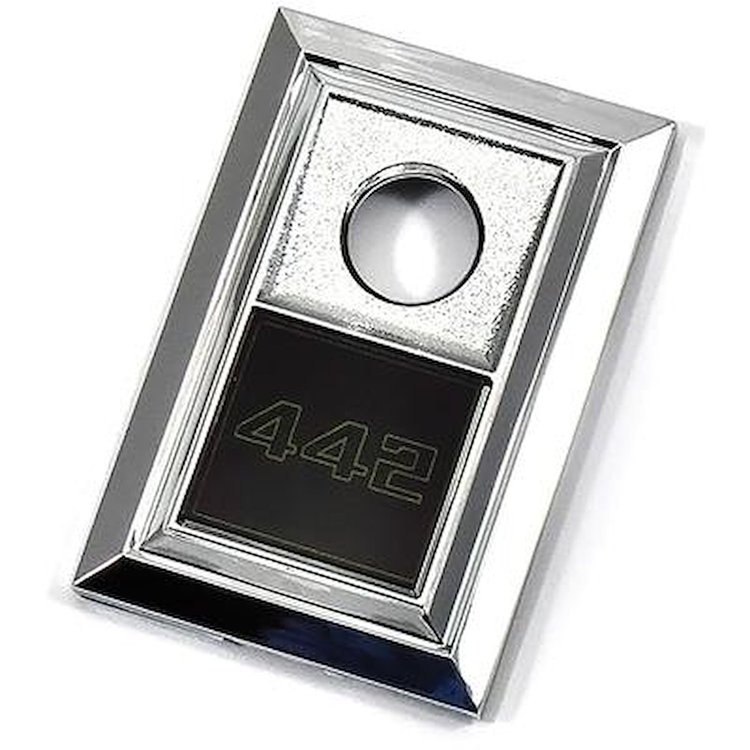 2023093 1985-87 Oldsmobile Cutlass 442, Trunk Lock Bezel, 442 Nameplate