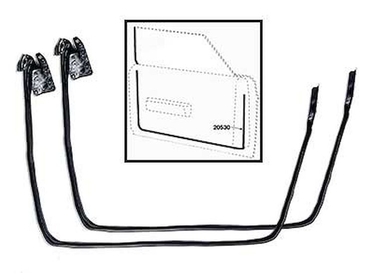 20530K 1971-73 Mustang, Cougar; Door Frame Weatherstrip Seals; Pair