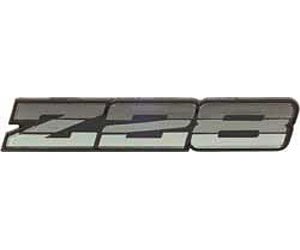 20544118 Rocker Panel Emblem 1985-87 Camaro Z28; Tri-Color Gray/Black