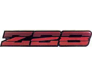 20544122 Rocker Panel Emblem 1985-87 Camaro Z28; Tri-Color Dark Red