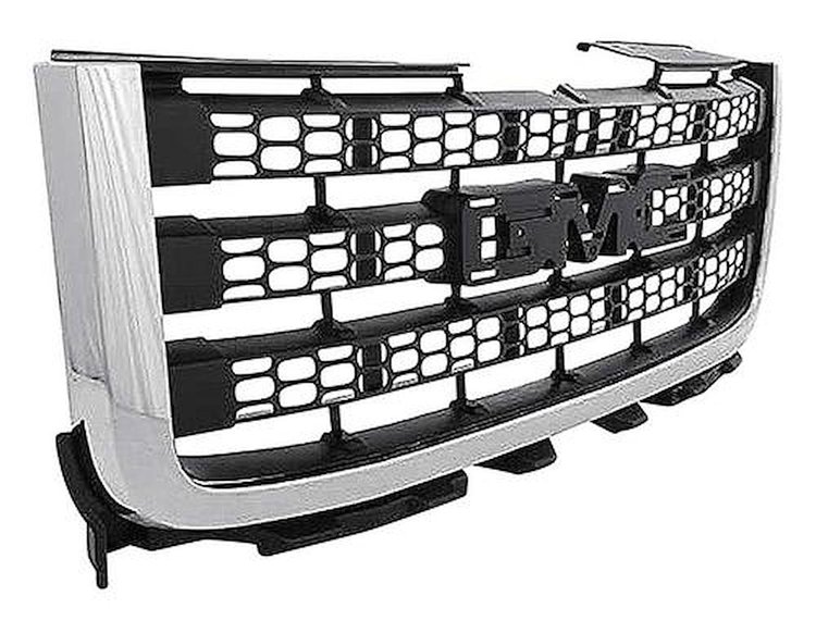 20966059 2011-14 GMC Sierra 2500 HD/3500 HD, Grill Assembly, Chrome Shell, w/ Dark Gray Textured Honeycomb Insert