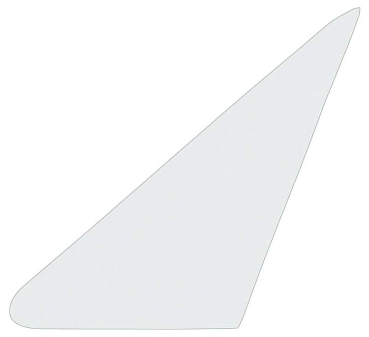 21412B Vent Window Glass 1964-68 Mustang, Cougar; Clear; Drivers Side