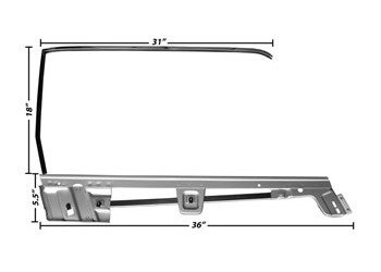 21459C Door Window Frame Set 1967-68 Mustang Convertible; RH